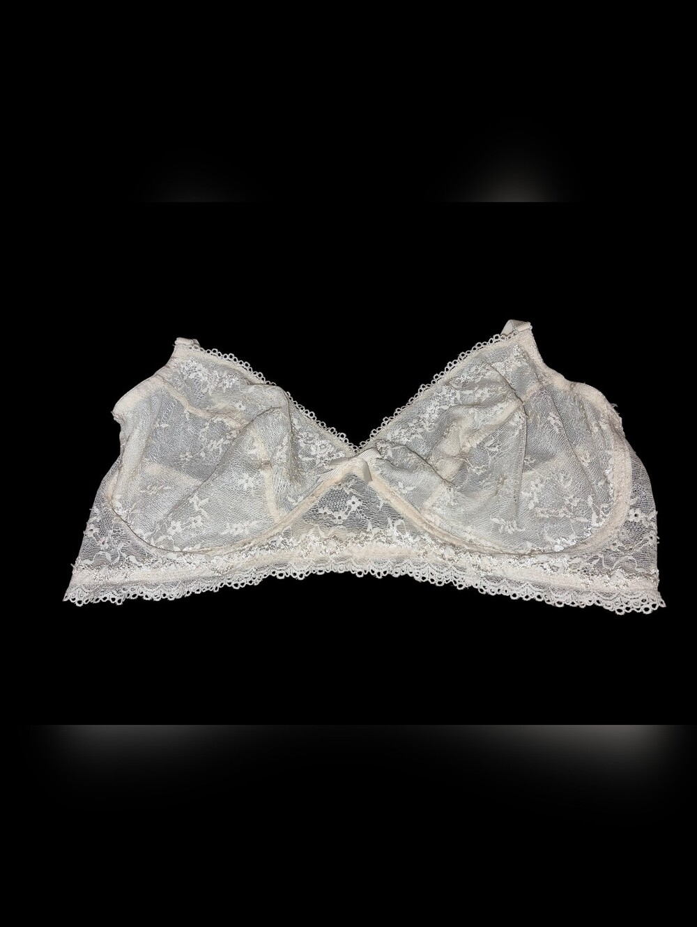 Gilligan & O'Malley Cream Floral Lace Wireless Bralette Size XL